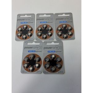 5 Pack Lot Hearing Aid Batteries Genuine Power One PR41 p312 1.4V 07/2024